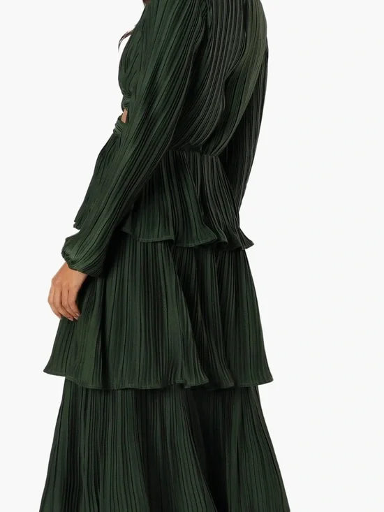 Petal & Pup Emerald Green Tiered Midi Dress - Picture 2 of 5